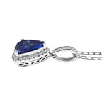 Tanzanite  950 Platinum,  White Diamond Pendant with Chain (Size 20) 0.25ct, Platinum Wt. 5 Gms  3.910  Ct.