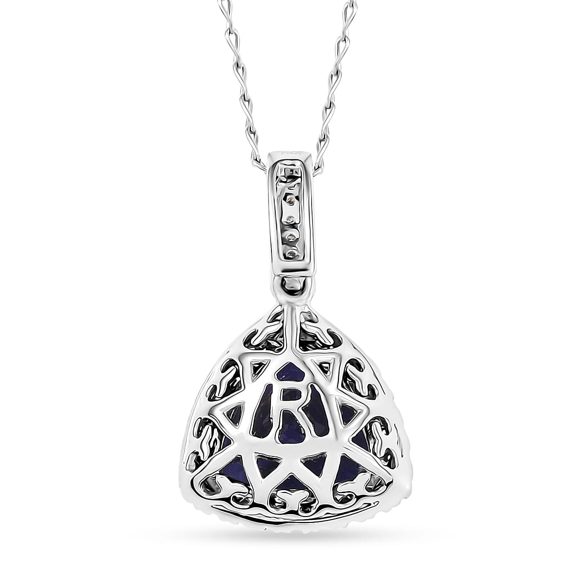 Certified &amp; Appraised RHAPSODY AAAA Tanzanite, Diamond Halo Pendant Necklace in 950 Platinum (20 Inches) 3.91 Ct. 4380492 5