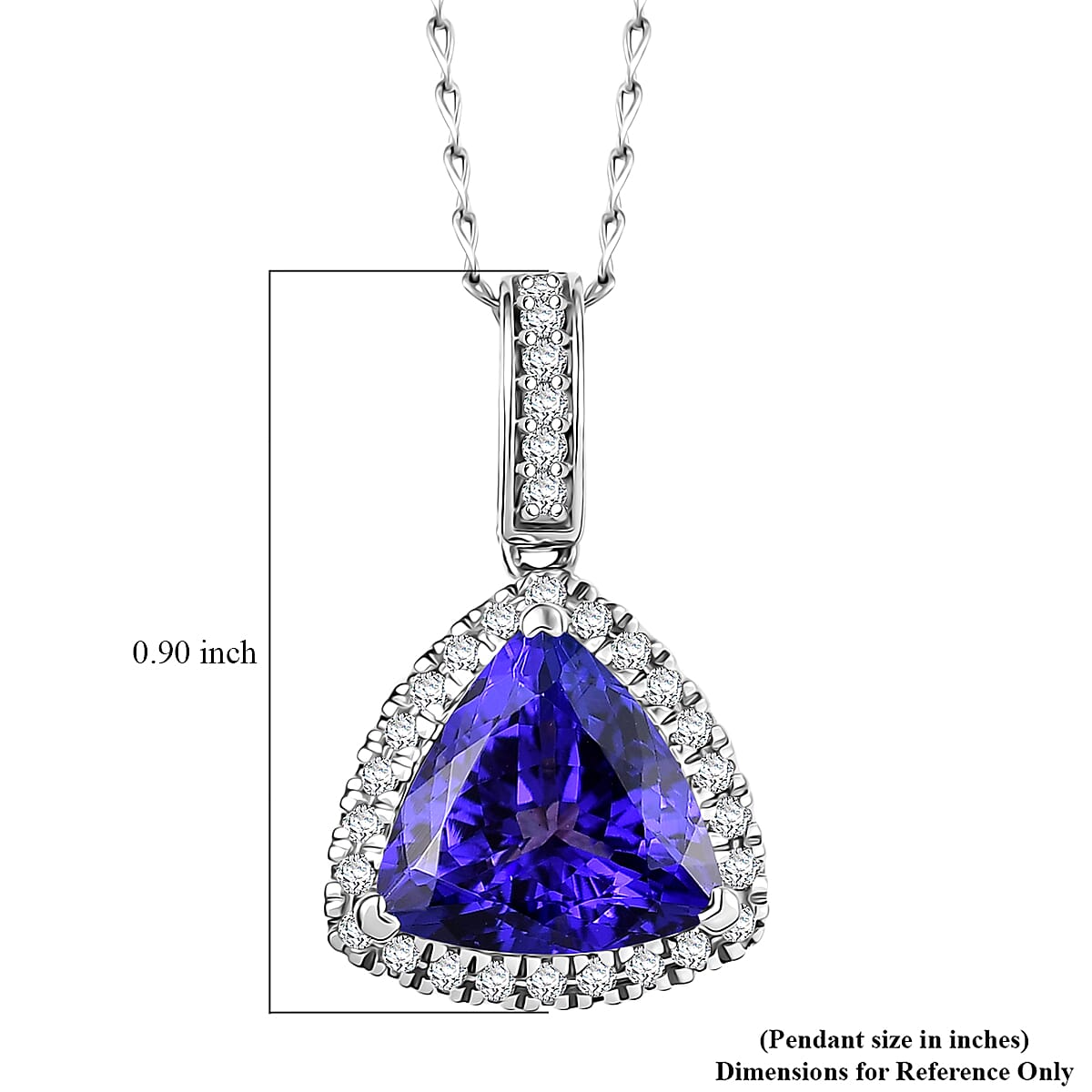 Certified &amp; Appraised RHAPSODY AAAA Tanzanite, Diamond Halo Pendant Necklace in 950 Platinum (20 Inches) 3.91 Ct. 4380492 6