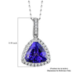 Tanzanite  950 Platinum,  White Diamond Pendant with Chain (Size 20) 0.25ct, Platinum Wt. 5 Gms  3.910  Ct.