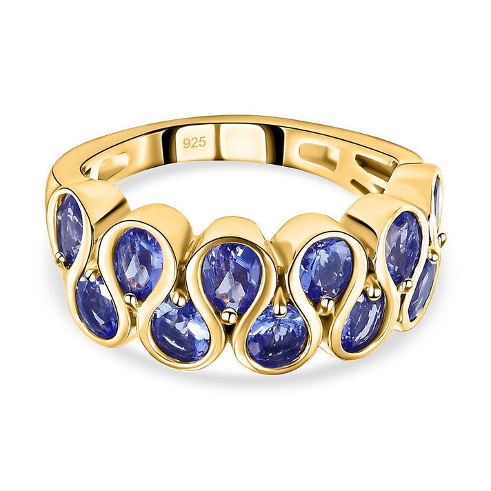 Tanzanite Half Eternity Ring in 18K Yellow Gold Vermeil Plated Sterling Silver 1.84 Ct. 7231883 1