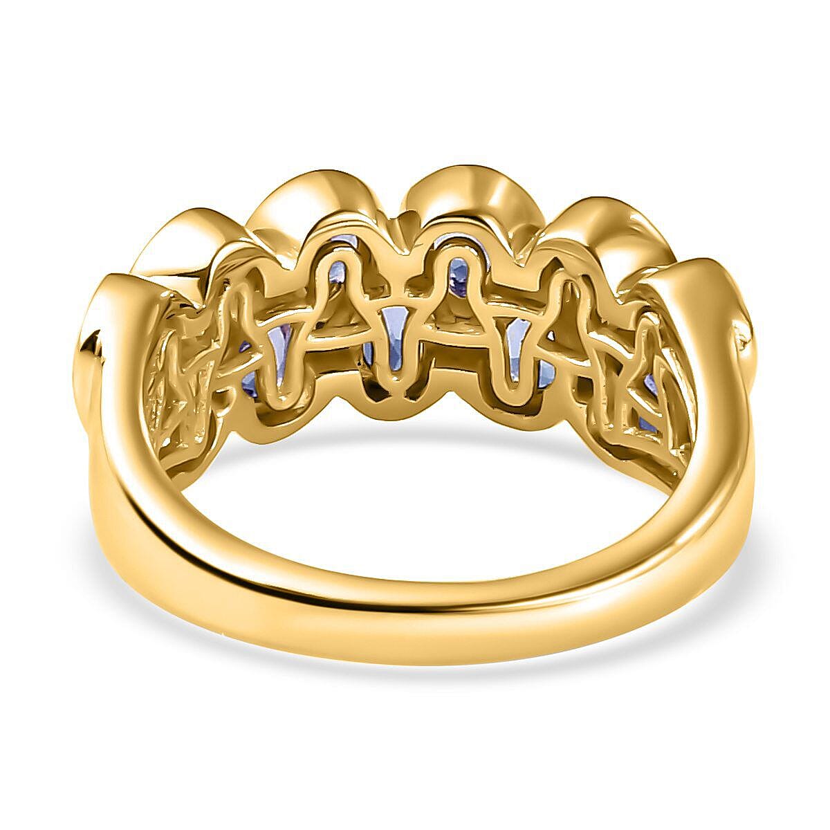 Tanzanite Half Eternity Ring in 18K Yellow Gold Vermeil Plated Sterling Silver 1.84 Ct. 7231883 4
