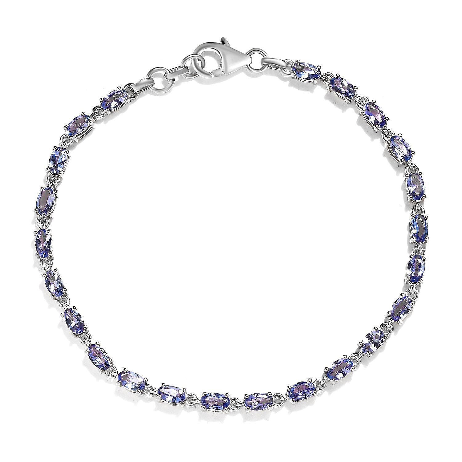 Tanzanite Bracelet (Size - 7.5 With Extender ) in Sterling Silver 5.46 ct 7237216 0