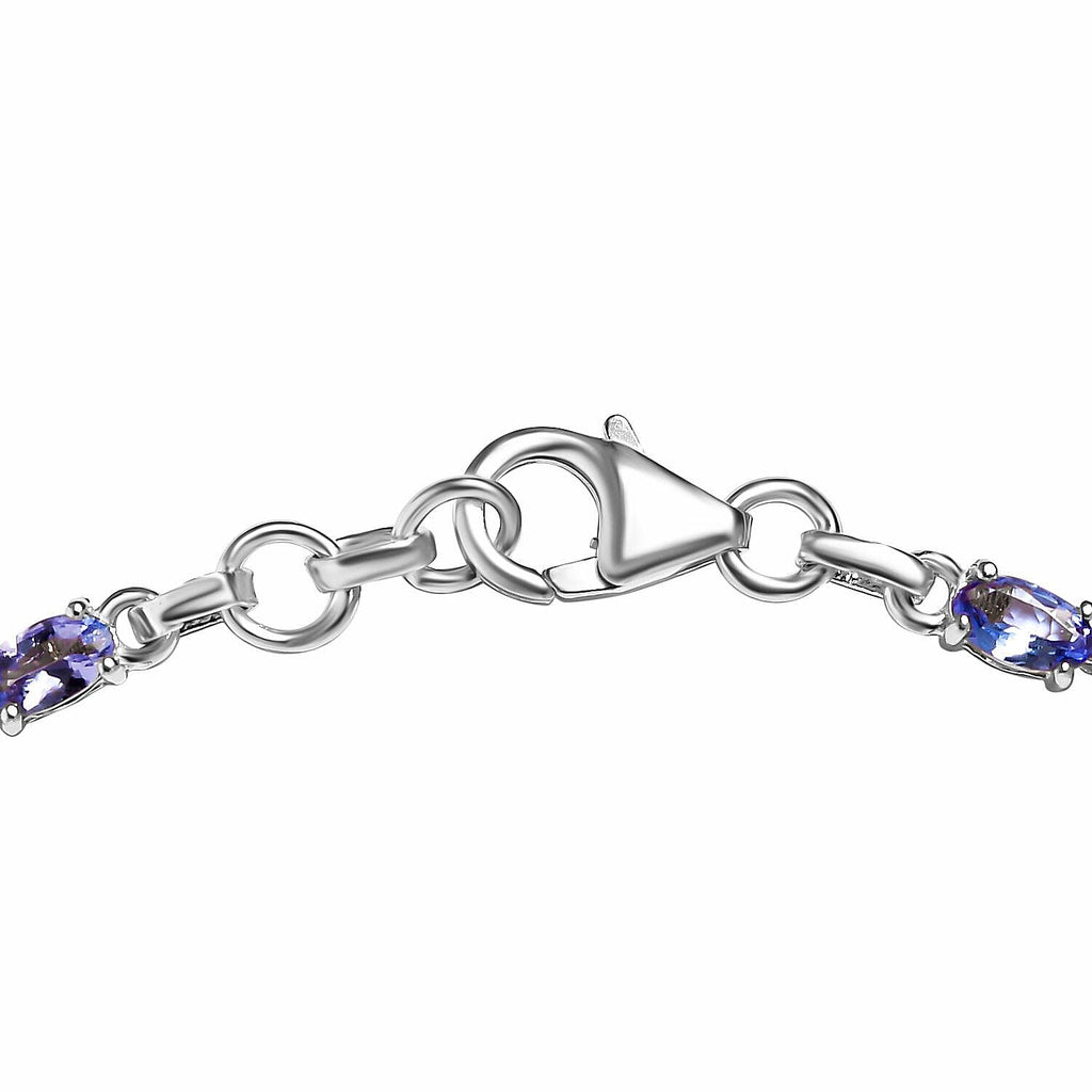 Tanzanite Bracelet (Size - 7.5 with Extender) in Sterling Silver 5.46 Ct, Silver Wt. 6.10 Gms.