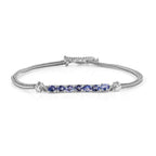 One Time Deal - Handmade Tanzanite Bracelet (Size - 7.5) in Rhodium Overlay Sterling 1.28 Ct.