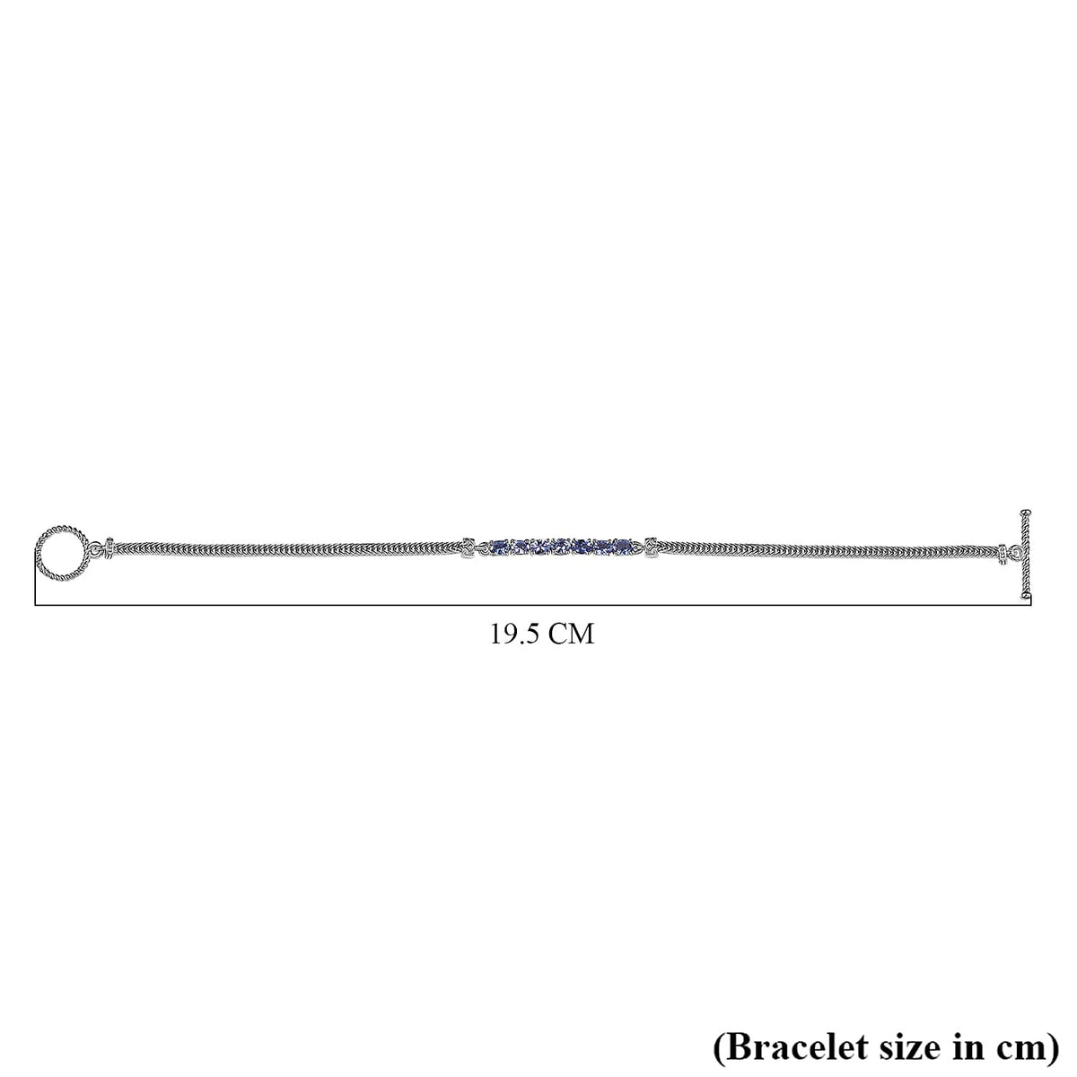 Tanzanite Chain Bracelet (Size - 7.5) in Rhodium Overlay Sterling Silver 8061320 5