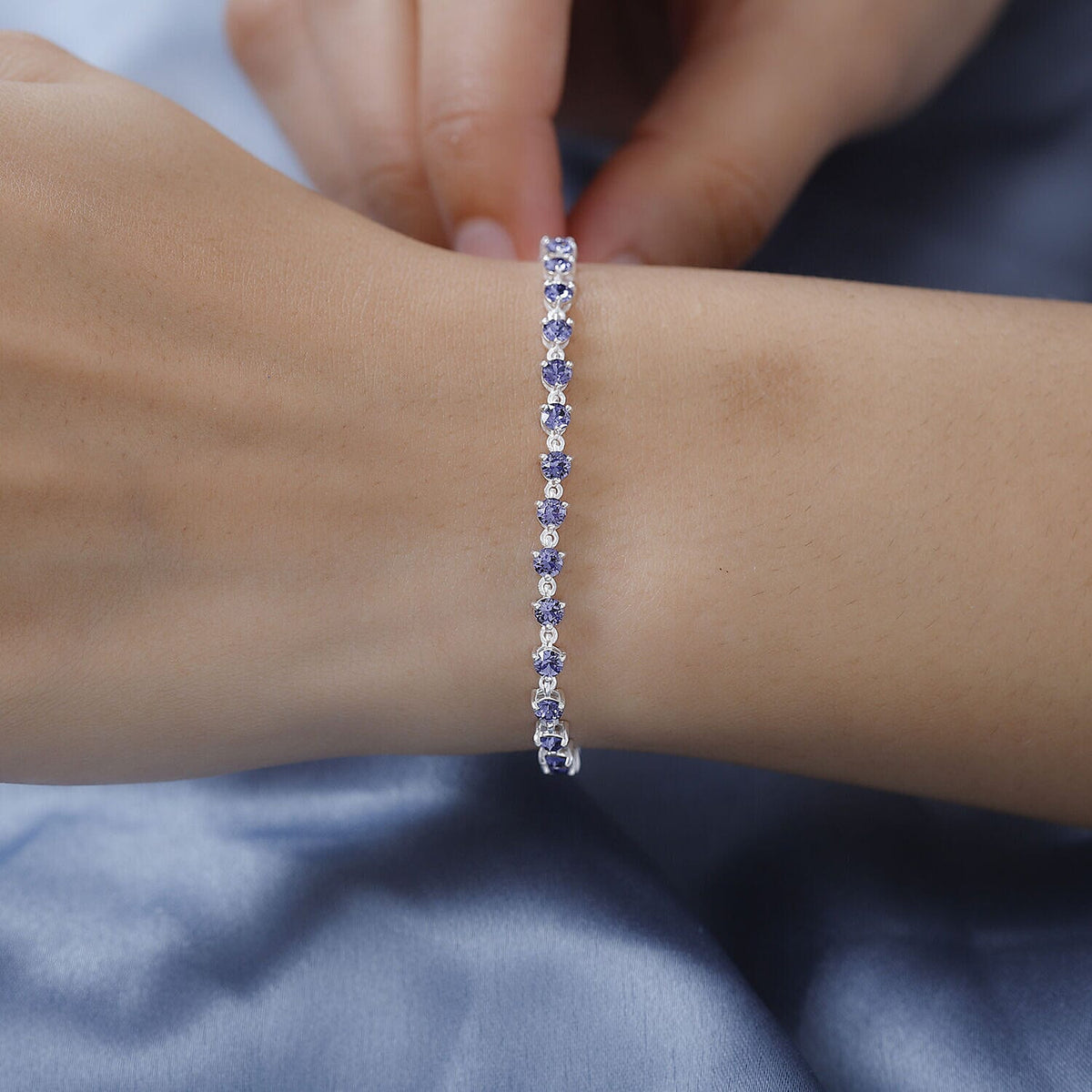 Close Out- Tanzanite Crystal Cluster Bracelet (Size - 7.5) in Sterling Silver 2.80 Ct 7255115 3