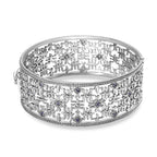 Tanzanite Colour Austrian Crystal Hinged Bangle (Size 7.5)