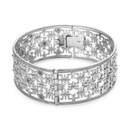 Tanzanite Colour Austrian Crystal Hinged Bangle (Size 7.5)