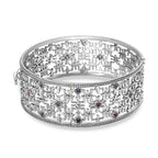 Multi Colour Austrian Crystal Hinged Bangle (Size 7.5)