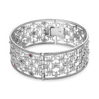 Multi Colour Austrian Crystal Hinged Bangle (Size 7.5)