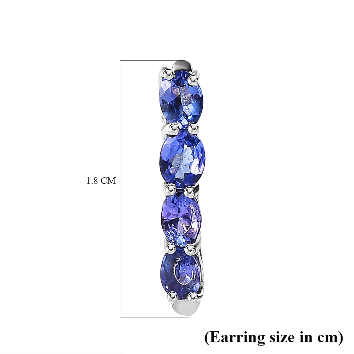 Tanzanite Hoop Earrings in Platinum Overlay Sterling Silver 1.34 Ct. 7664615 5