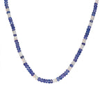 Tanzanite,Ethiopian Opal  Necklace (Size - 18) in Rhodium Sterling Silver 60.0 ct