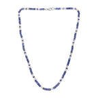 Tanzanite,Ethiopian Opal  Necklace (Size - 18) in Rhodium Sterling Silver 60.0 ct