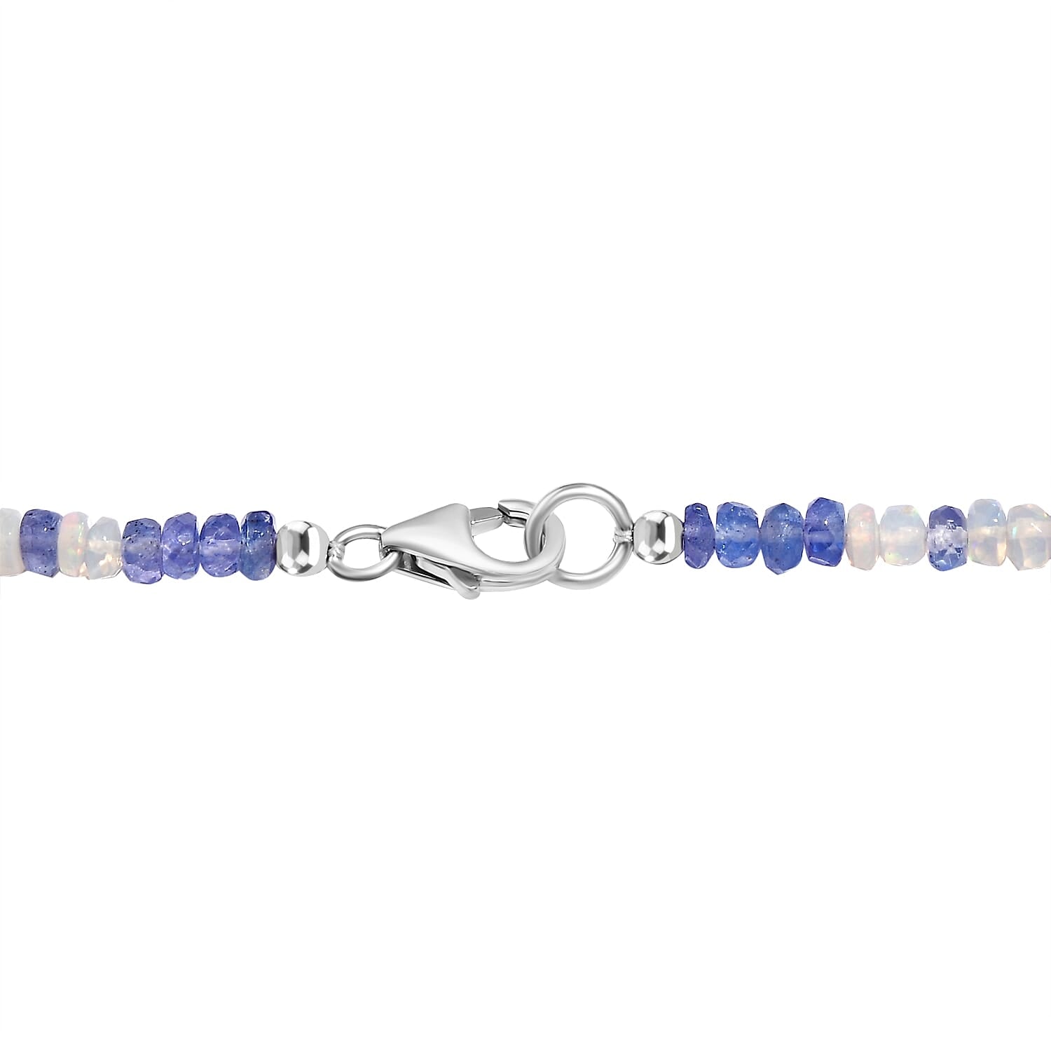 Tanzanite, Ethiopian Opal  Necklace (Size - 18) in Rhodium Overlay Sterling Silver 60.0 ct 7955915 3