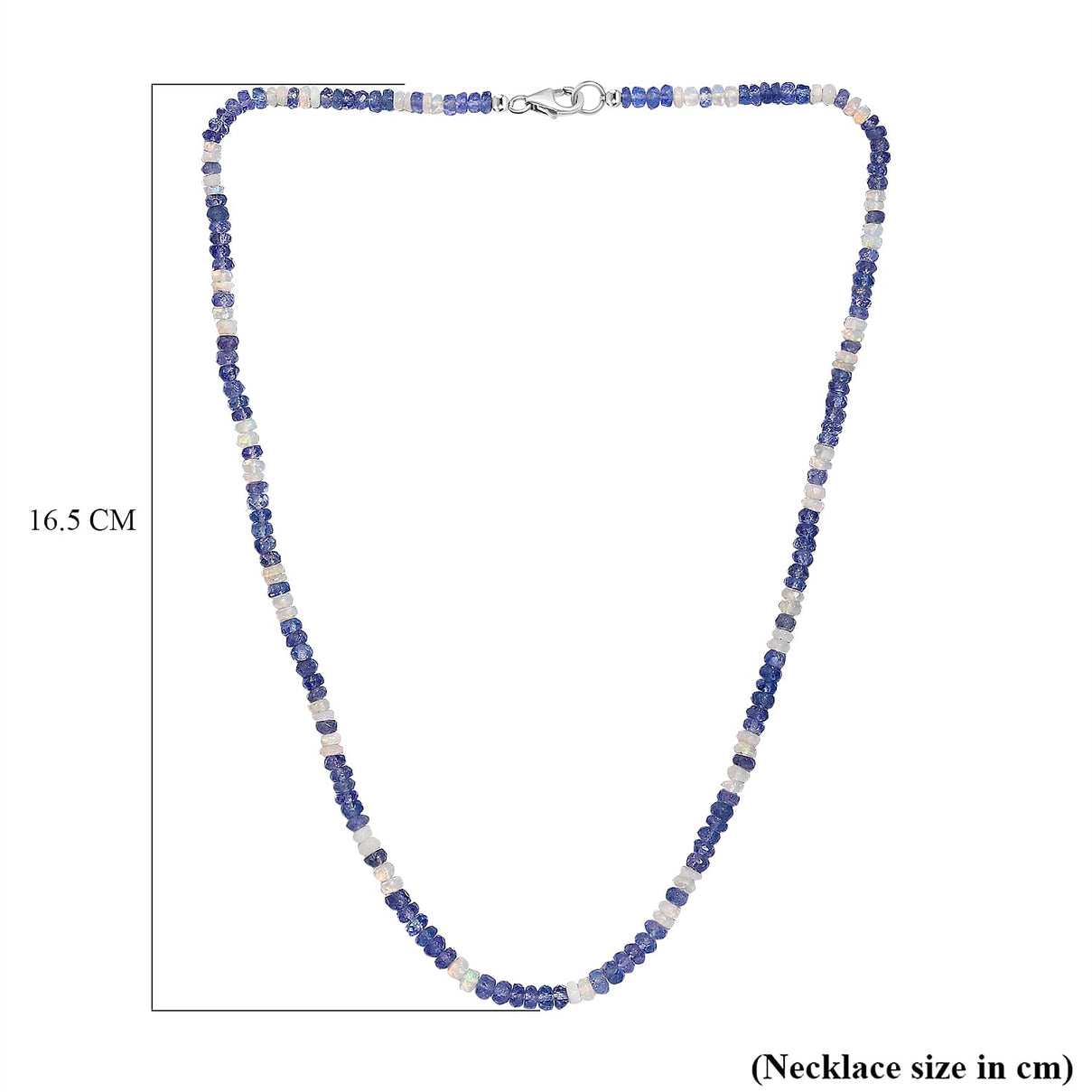 Tanzanite, Ethiopian Opal  Necklace (Size - 18) in Rhodium Overlay Sterling Silver 60.0 ct 7955915 4