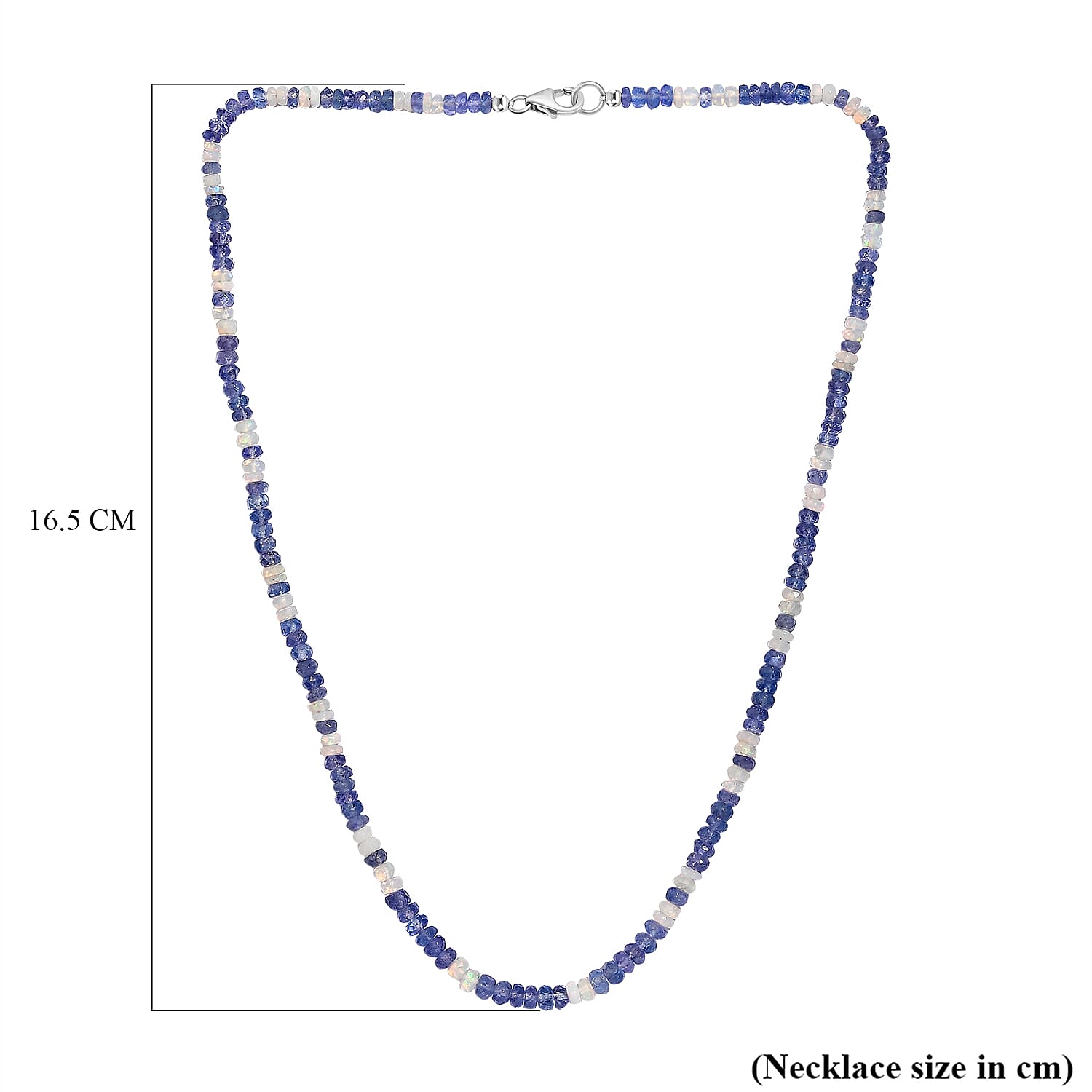Tanzanite, Ethiopian Opal  Necklace (Size - 18) in Rhodium Overlay Sterling Silver 60.0 ct 7955915 4