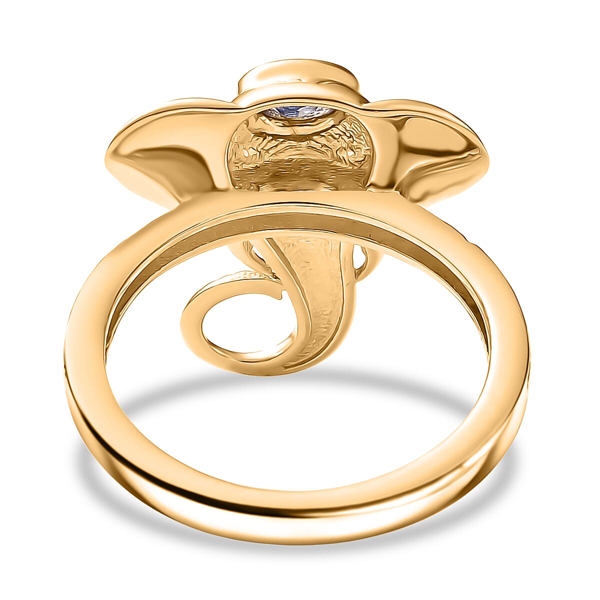 Tanzanite Elephant Head Ring in Yellow Gold Plated Sterling Silver 8275941 4