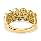 Tanzanite Half Eternity Ring in 18K Yellow Gold Vermeil Plated Sterling Silver 1.84 Ct.