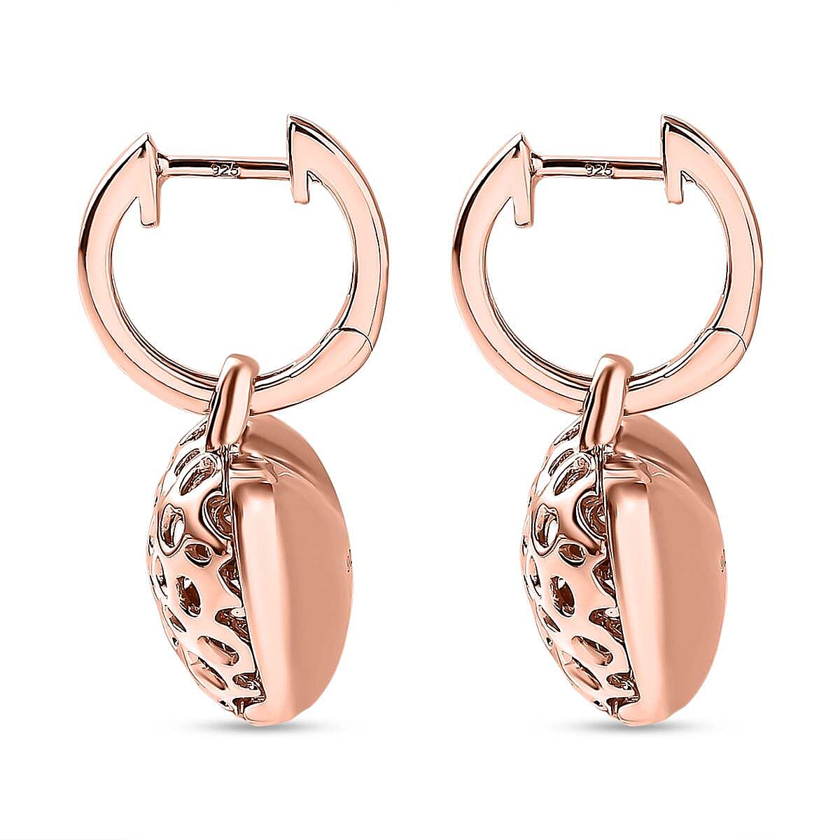 Tanzanite Heart Hoop Earrings in Vermeil Rose Gold Sterling Silver 0.37 Ct, Silver Wt. 8.1 Gms 3888879 10