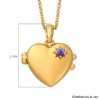 Tanzanite Heart Locket Pendant With Chain (Size 18)  in 18K yellow  Gold Vermeil Plated  Sterling Silver, Silver Wt 5.86 Gms