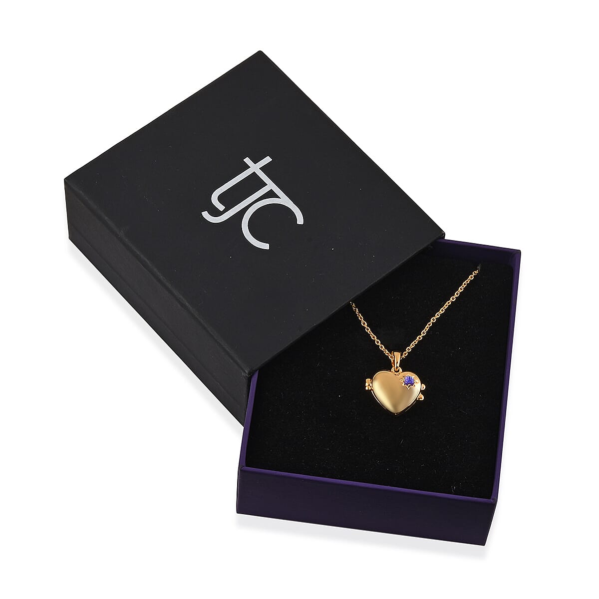 Tanzanite Heart Locket Pendant With Chain (Size 18)  in 18K yellow  Gold Vermeil Plated  Sterling Silver, Silver Wt 5.86 Gms 3630816 5