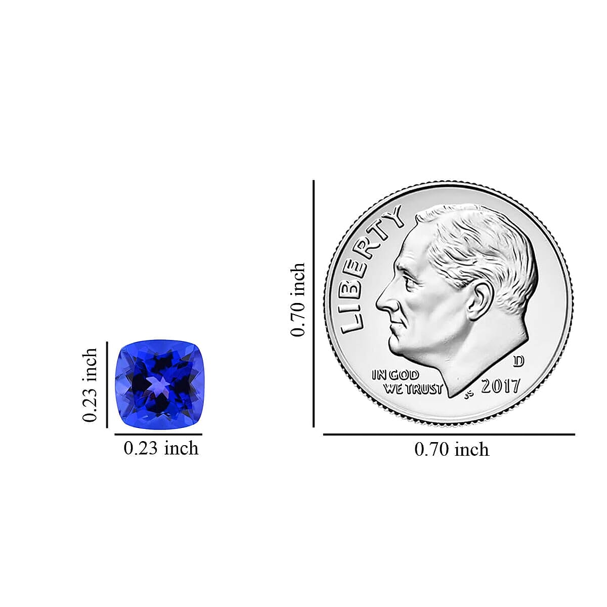 1 Ct. AAAA Tanzanite Loose Gemstone in Cushion Shape (6 x 6 MM) 6303576 8