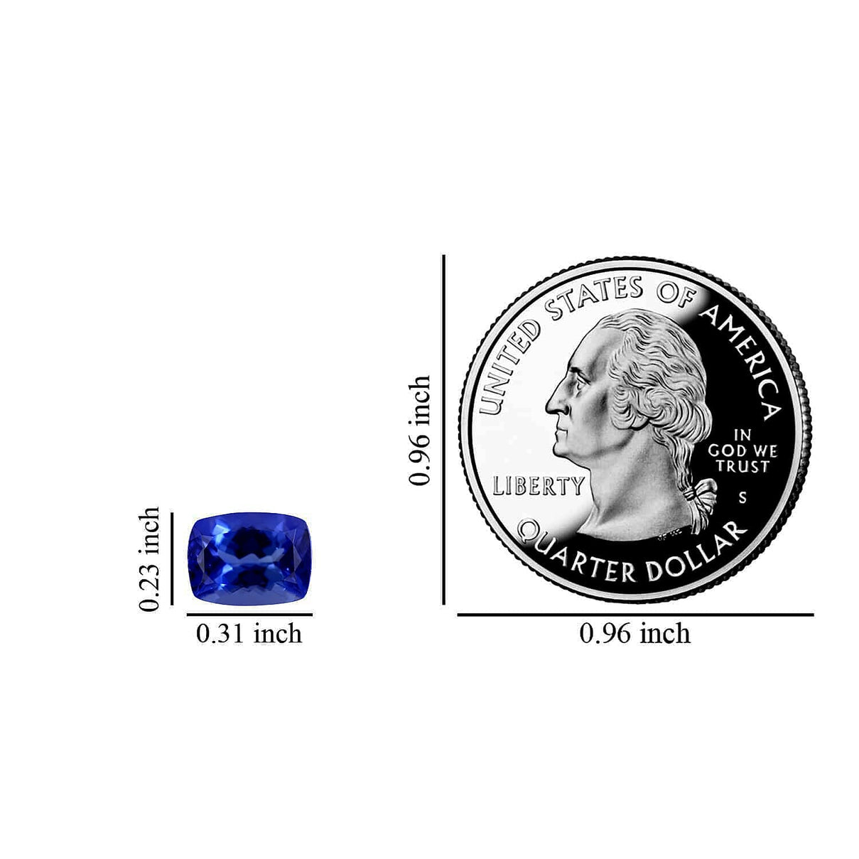 1.25 Ct. AAAA Tanzanite Loose Gemstone in Cushion Shape (8 x 6 mm) 6303581 8