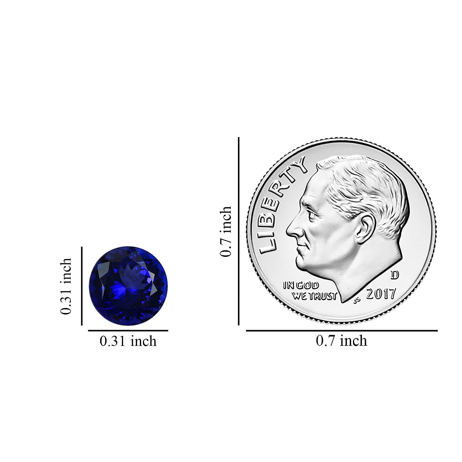 Certified &amp; Appraised 2.4 Ct. AAAA Tanzanite Loose Gemstone in Round Shape (8 x 8 MM) 6303578 4