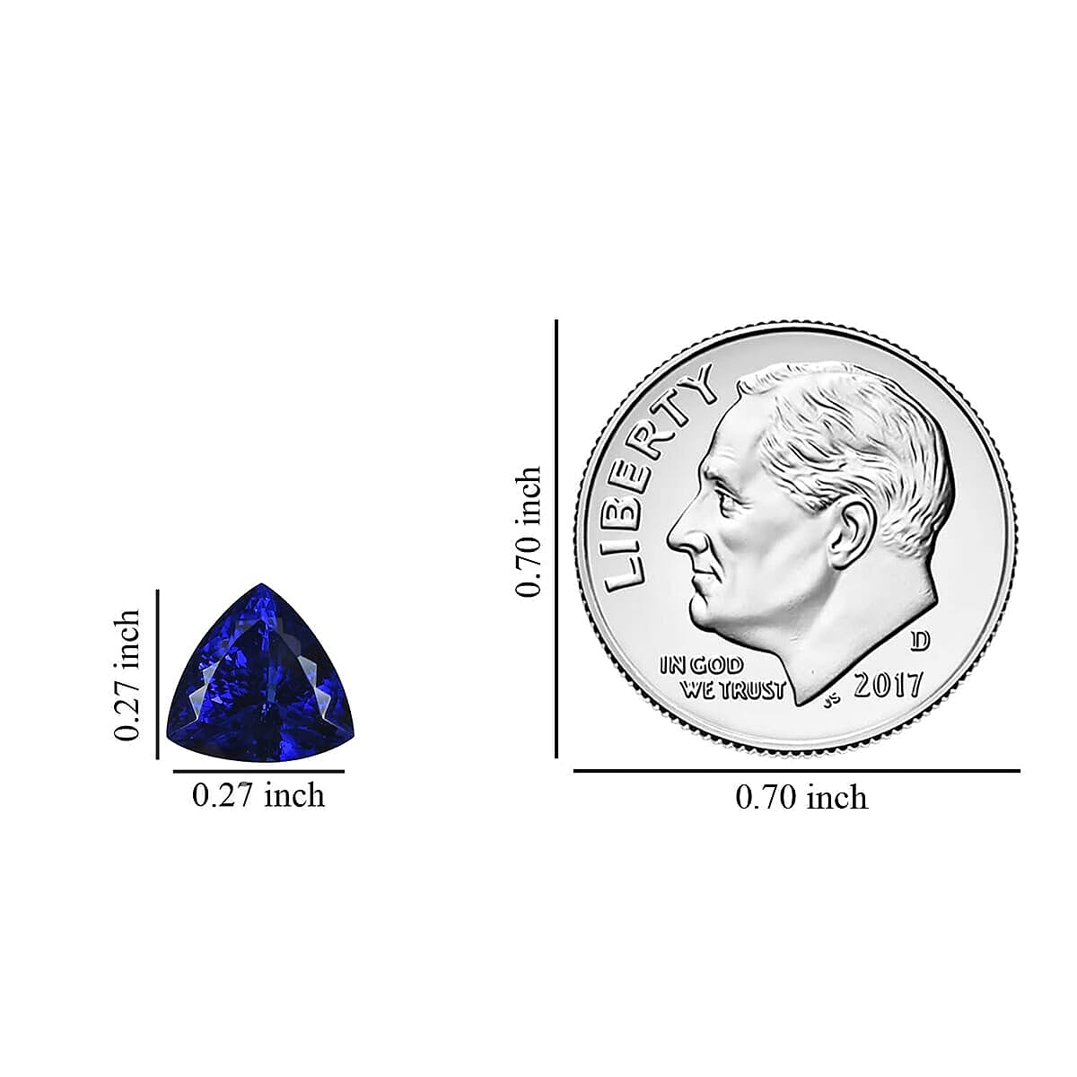 1 Ct. AAAA Tanzanite Loose Gemstone in Trillion Shape (7 MM) 6303584 4