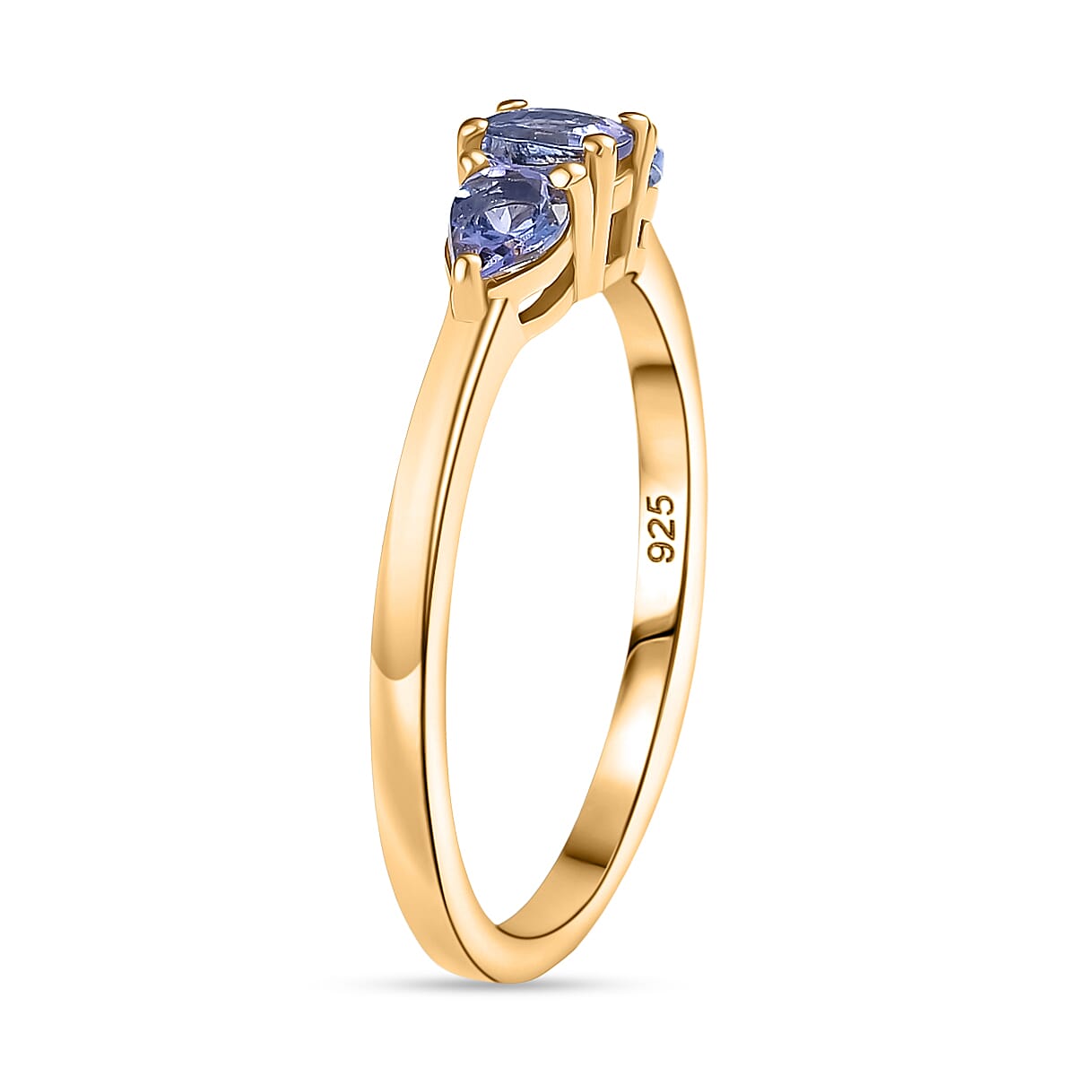 D'Joy Tanzanite Trilogy Ring in Yellow Gold Plated Sterling Silver 8275912 3