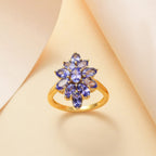 Tanzanite Ring in 18K Vermeil Yellow Gold Plated in Sterling Silver 2.60 Ct.