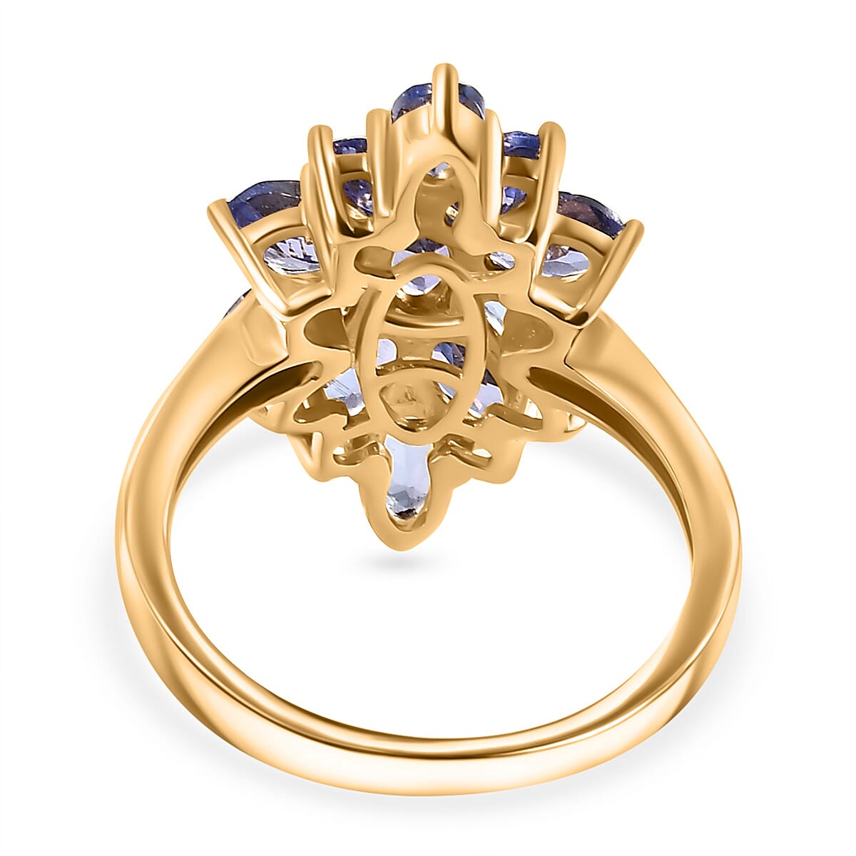 Tanzanite Cluster Ring in 18K Yellow Gold Vermeil Plated Sterling Silver 2.60 Ct. 7883894 5