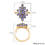 Tanzanite Ring in 18K Vermeil Yellow Gold Plated in Sterling Silver 2.60 Ct.