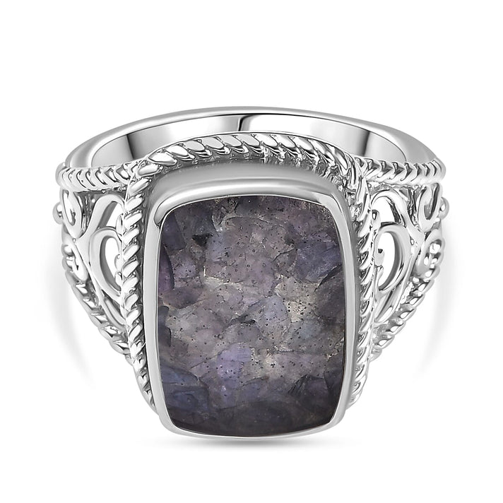 Tanzanite Matrix Solitaire Ring in White Tone 8.00 Ct. 8033052 1