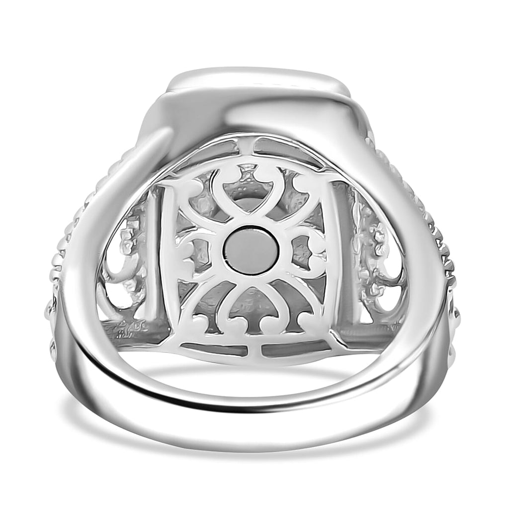 Tanzanite Matrix Solitaire Ring in White Tone 8.00 Ct.