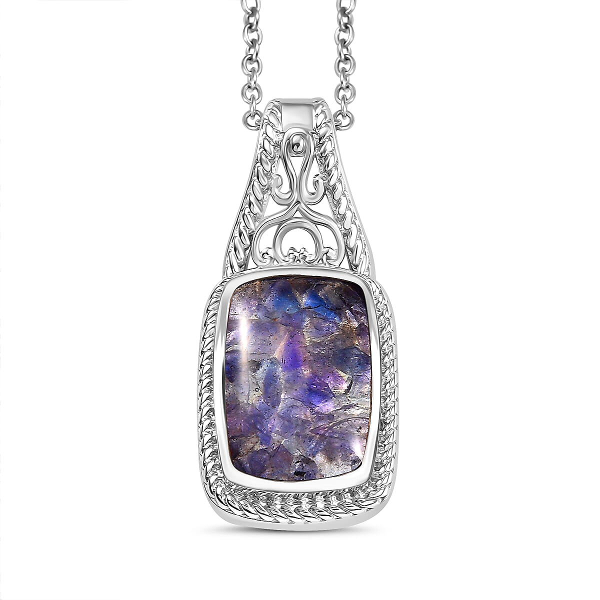 Tanzanite Matrix Pendant with Chain (Size - 20) 8.00 Ct. 4338594 0