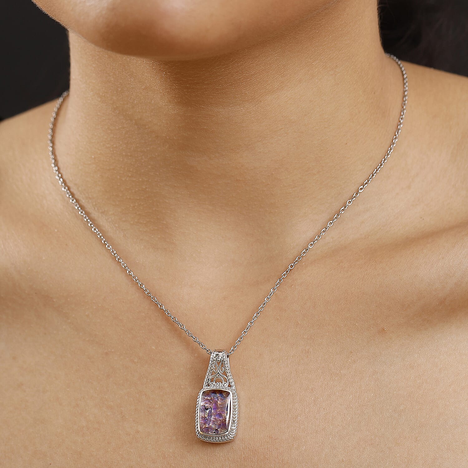 Tanzanite Matrix Pendant with Chain (Size - 20) 8.00 Ct. 4338594 2