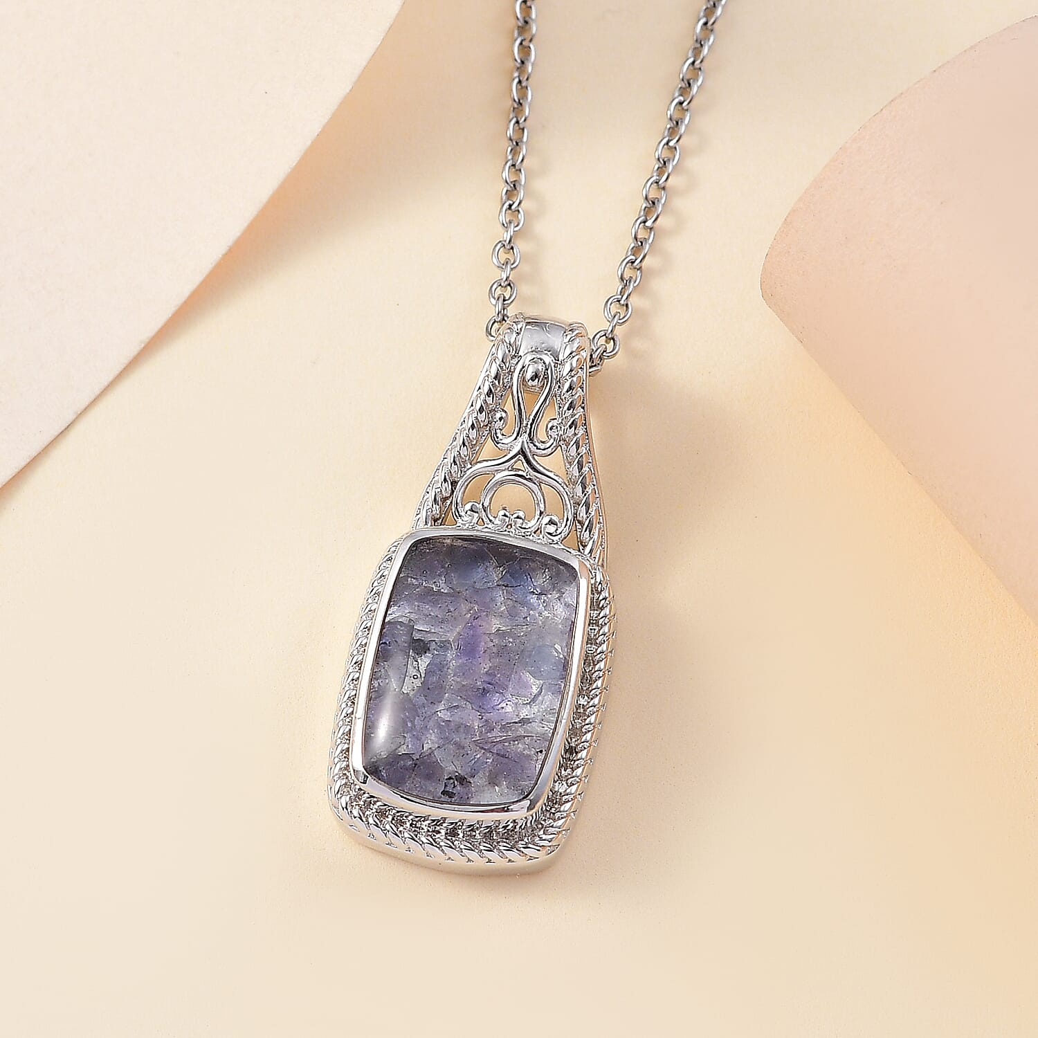 Tanzanite Matrix Pendant with Chain (Size - 20) 8.00 Ct. 4338594 3