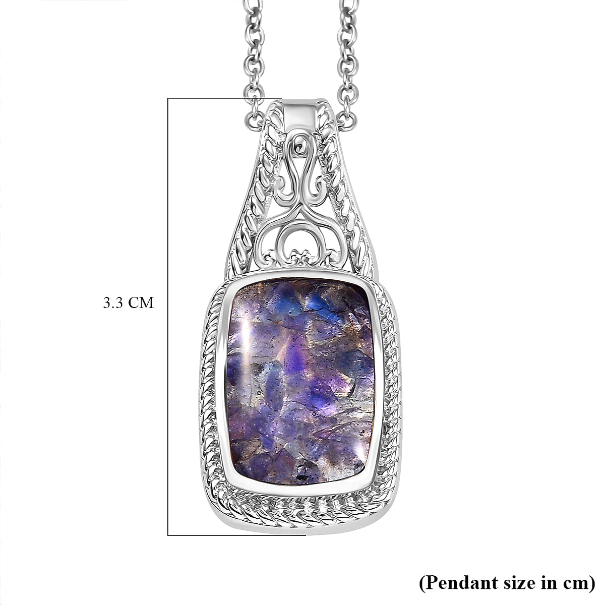 Tanzanite Matrix Pendant with Chain (Size - 20) 8.00 Ct. 4338594 6