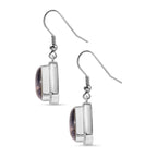 Tanzanite Matrix Solitaire Lever Back Earring with J Hook in White Tone 10.00 Ct.