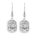 Tanzanite Matrix Solitaire Lever Back Earring with J Hook in White Tone 10.00 Ct.