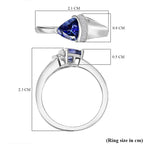 Tanzanite & Moissanite Ring in Rhodium Overlay Sterling Silver
