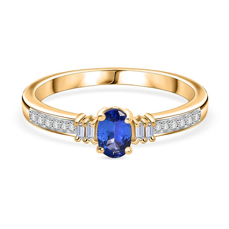 D'Joy Tanzanite, Moissanite Ring in Yellow Gold Plated Sterling Silver 8363393 1