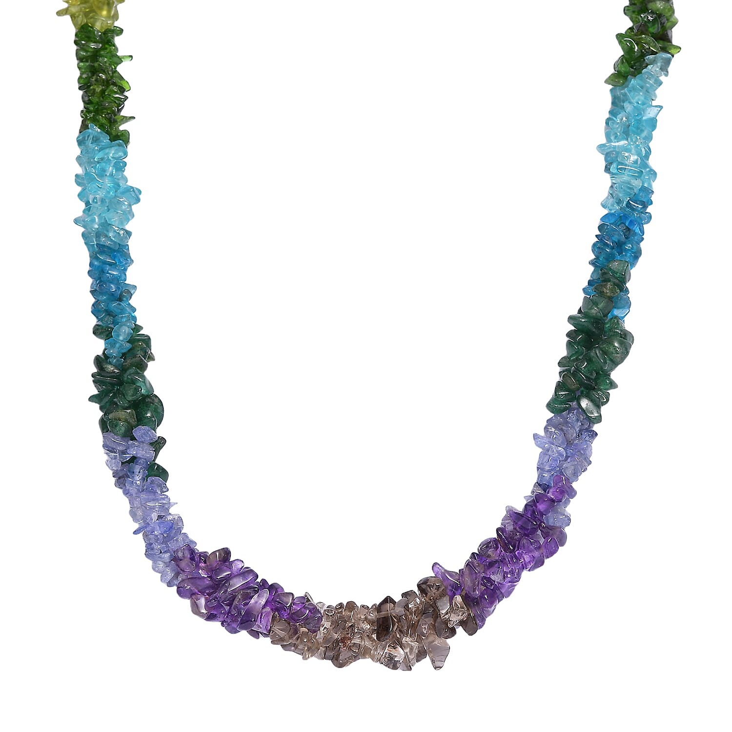 Tanzanite, Multi Gemstones Necklace in Rhodium and 18K Vermeil Yellow Gold Plated Sterling Silver (Size 20) 350.0 Ct 7965077 0