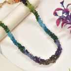 Tanzanite, Multi gemstones Necklace in 18k Vermeil Yellow Gold in Rhodium Sterling Silver (Size 20) 350.0 Ct