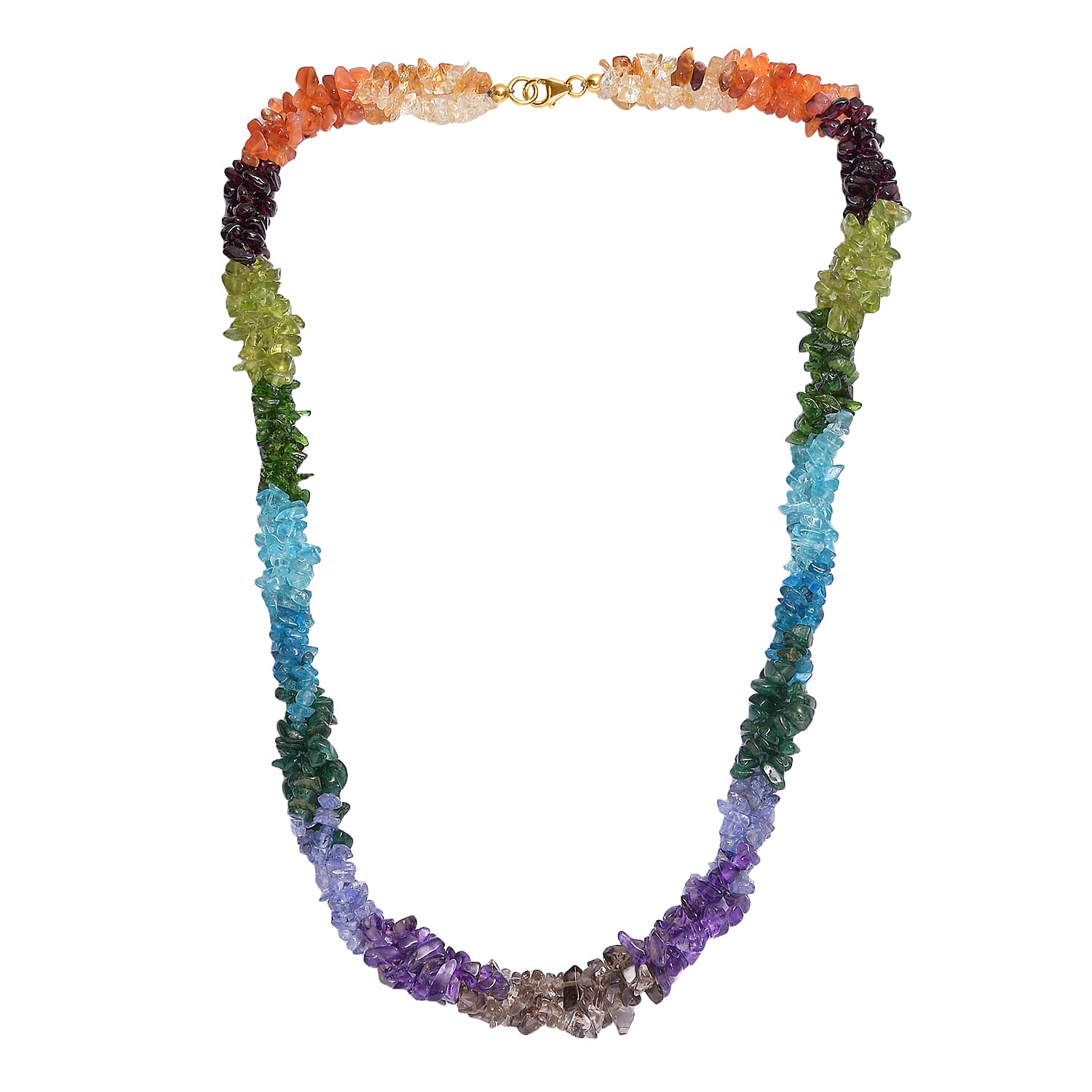 Tanzanite, Multi Gemstones Necklace in Rhodium and 18K Vermeil Yellow Gold Plated Sterling Silver (Size 20) 350.0 Ct 7965077 4
