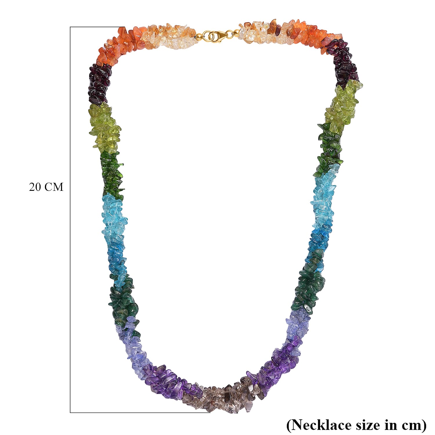 Tanzanite, Multi Gemstones Necklace in Rhodium and 18K Vermeil Yellow Gold Plated Sterling Silver (Size 20) 350.0 Ct 7965077 6
