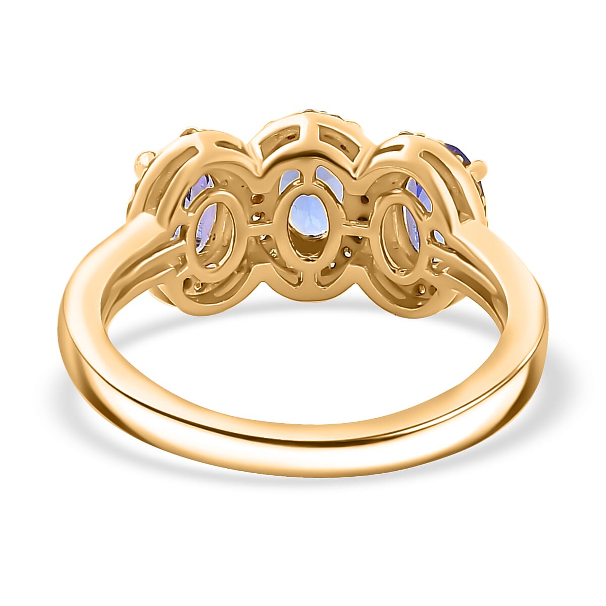 Tanzanite, Natural Yellow Diamond 3-Stone Ring in 18K Yellow Gold Vermeil Plated Sterling Silver 7899185 4