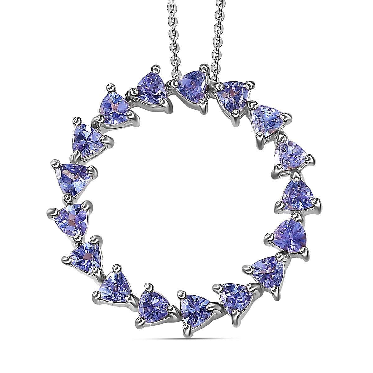 Tanzanite Pendant with Chain (Size 20) in Platinum Overlay Sterling Silver 1.56 Ct 3682608 0